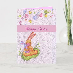 Bunny and Puppy - Easter Card