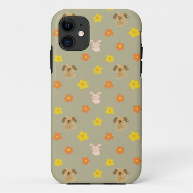 Bunny and puppy pattern Case-Mate iPhone case (Back)