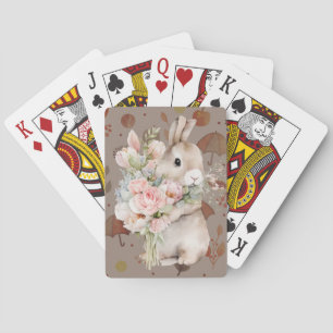Bunny and Roses Playing Cards