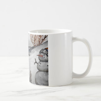 Bunny and Snowman winter mug