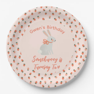 Bunny and Strawberry Paper Plate