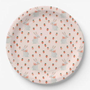 Bunny and Strawberry Paper Plate