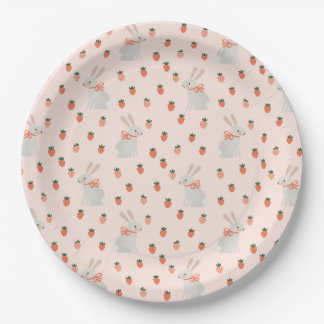 Bunny and Strawberry Paper Plate