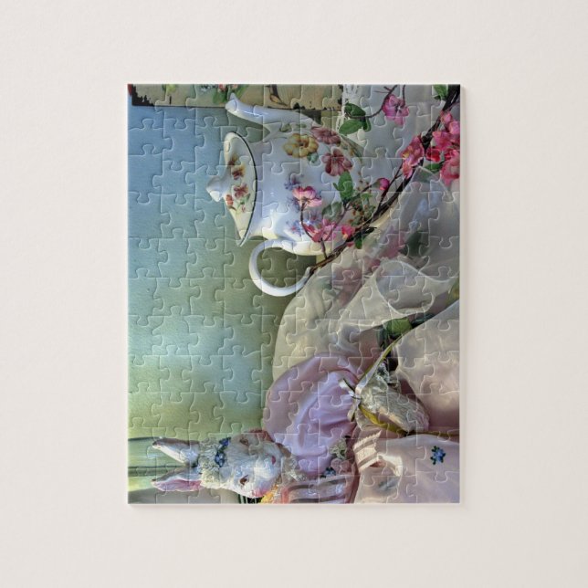 Bunny And Teapot Jigsaw Puzzle (Vertical)