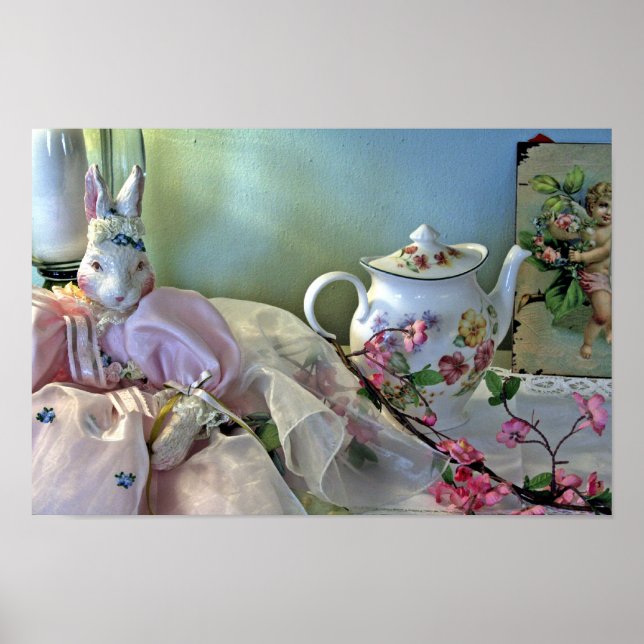 Bunny And Teapot Poster (Front)