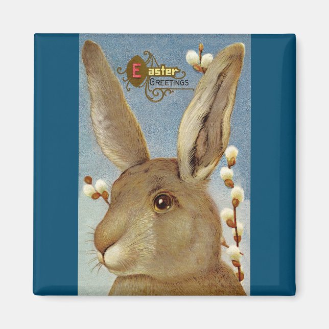 Bunny and Willow Branches Magnet (Front)