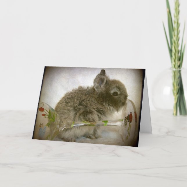 Bunny and Wine Glass Card (Front)
