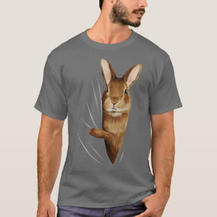 Bunny Animal Coming From Inside T-Shirt