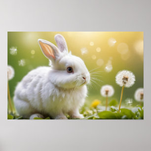 Bunny Animal Fun Miniature Size Fantastic Surreal Poster