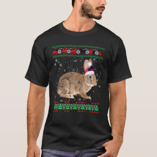Bunny Animal Lover Xmas Matching Santa Ugly Bunny  T-Shirt