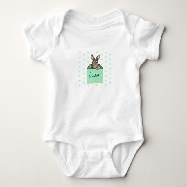 bunny announcement baby bodysuit (Front)
