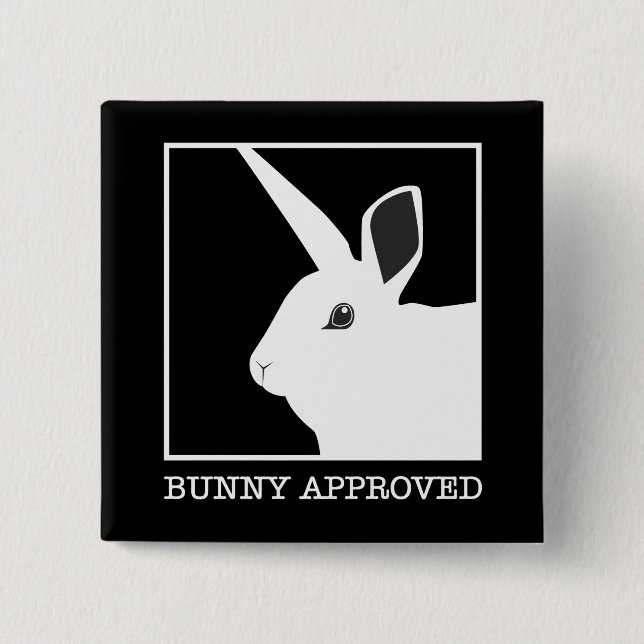 BUNNY APPROVED 15 CM SQUARE BADGE (Front)