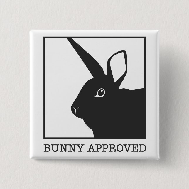 BUNNY APPROVED 15 CM SQUARE BADGE (Front)
