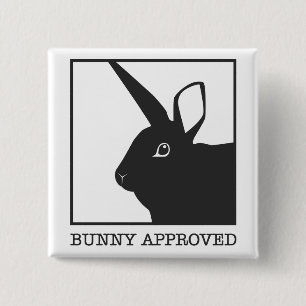 BUNNY APPROVED 15 CM SQUARE BADGE