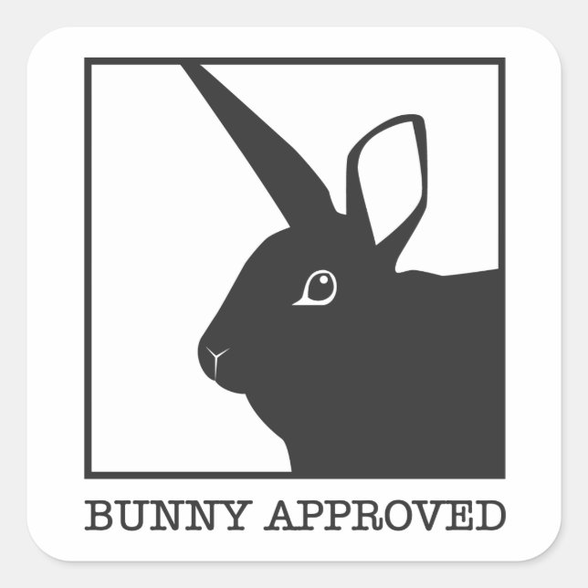BUNNY APPROVED SQUARE STICKER (Front)