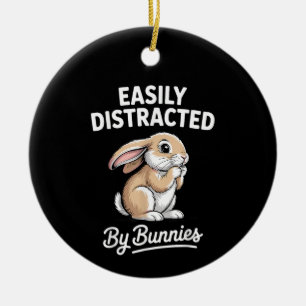 Bunny Art Cute Rabbit Hare Design Men Women Kids Ceramic Tree Decoration