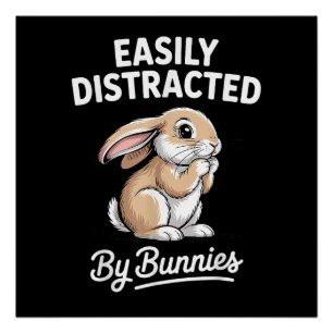 Bunny Art Cute Rabbit Hare Design Men Women Kids Poster