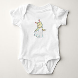 Bunny as Bride with Veil Baby Bodysuit