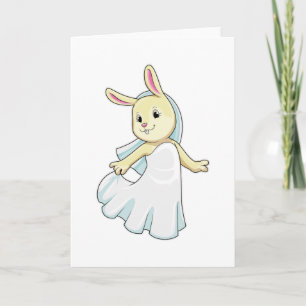 Bunny as Bride with Veil Card