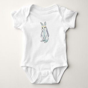 Bunny as Bride with Wreath of flowers Baby Bodysuit