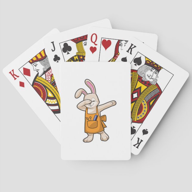 Bunny as Hairdresser with Comb & Scissors Playing Cards (Back)
