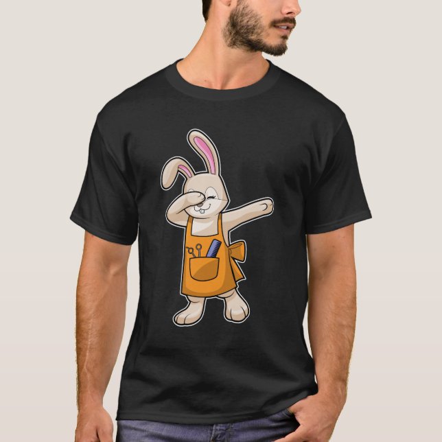 Bunny as Hairdresser with Comb & Scissors T-Shirt (Front)
