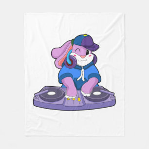 Bunny as Musician with Mixer Fleece Blanket