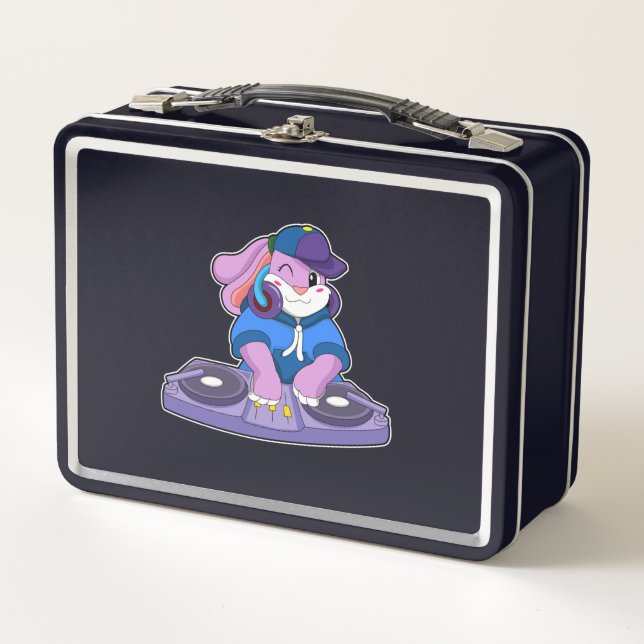 Bunny as Musician with Mixer Metal Lunch Box (Front)
