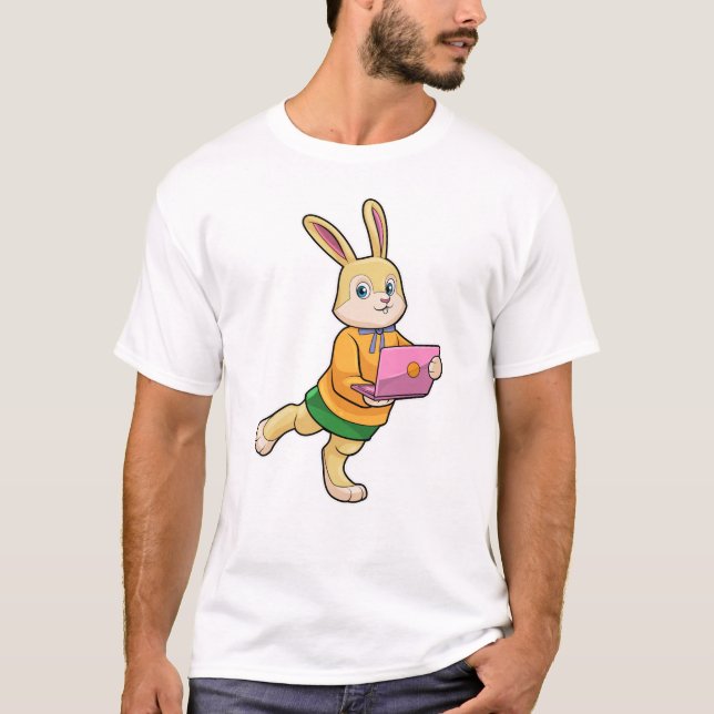 Bunny as Secretary with Laptop T-Shirt (Front)