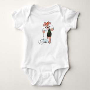 Bunny as Secretary with Paper Baby Bodysuit