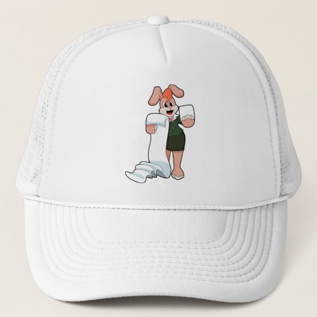 Bunny as Secretary with Paper Trucker Hat (Front)