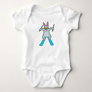 Bunny as Skier with Ski Baby Bodysuit