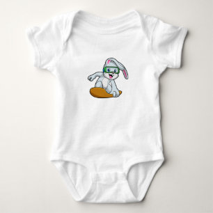 Bunny as Snowboarder with Snowboard Baby Bodysuit