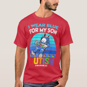 Bunny Astronaut Costume Autism I Wear Blue For my T-Shirt