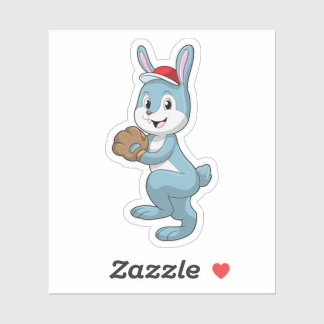 Bunny at Baseball with Baseball glove (Sheet)