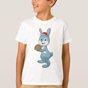 Bunny at Baseball with Baseball glove T-Shirt