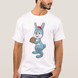 Bunny at Baseball with Baseball glove T-Shirt