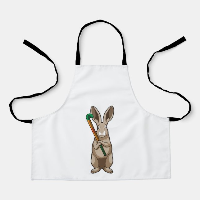 Bunny at Hockey with Hockey stick Apron (Front)