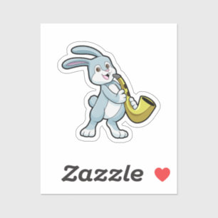 Bunny at Music with Saxophone