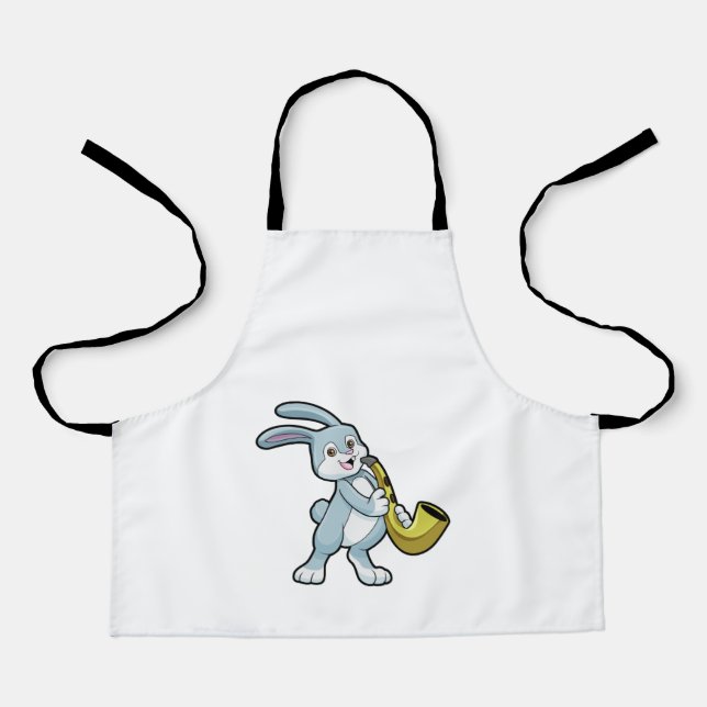 Bunny at Music with Saxophone Apron (Front)
