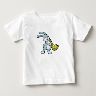 Bunny at Music with Saxophone Baby T-Shirt