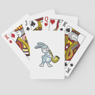 Bunny at Music with Saxophone Playing Cards