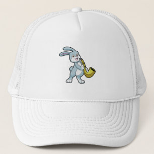 Bunny at Music with Saxophone Trucker Hat