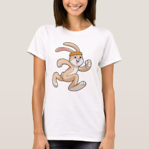Bunny at Running with Headband T-Shirt