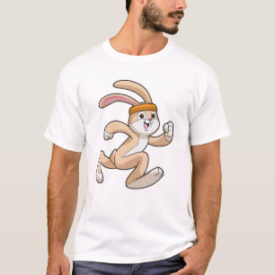Bunny at Running with Headband T-Shirt