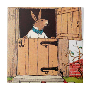 bunny at the door tile