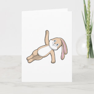 Bunny at Yoga Stretching Card
