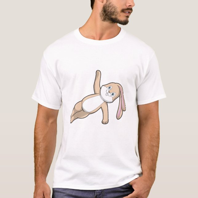 Bunny at Yoga Stretching T-Shirt (Front)