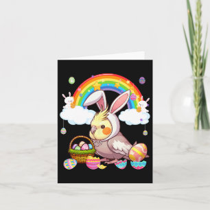 Bunny Atiel Easter Hunting Eggs Basket Colourful R Card