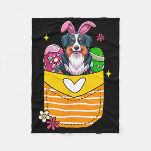 Bunny Australian Shepherd Easter Chocolate Eggs In Fleece Blanket